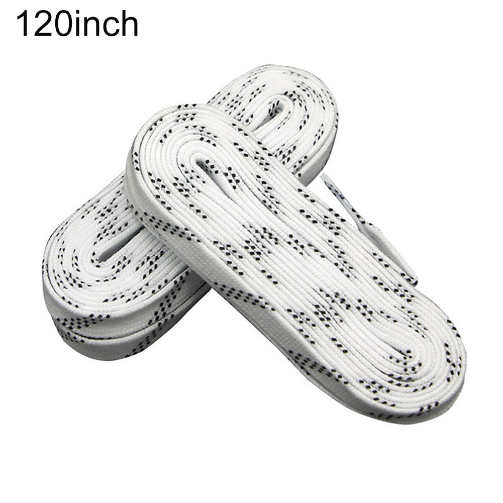 1 Pair 96/108/120 Inch Dual Layer Braid Extra Reinforced Tips Waxed Waterproof Shoe Laces for Ice Hockey Roller Skates: White 120inch