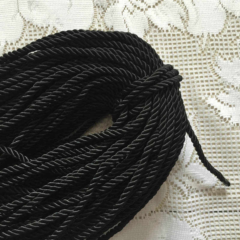 5mm 10m cabo torcido corda guarnição artesanato decorativo corda de náilon cordão artesanal para costura artesanato estofamento decoração de casa: Azul marinho