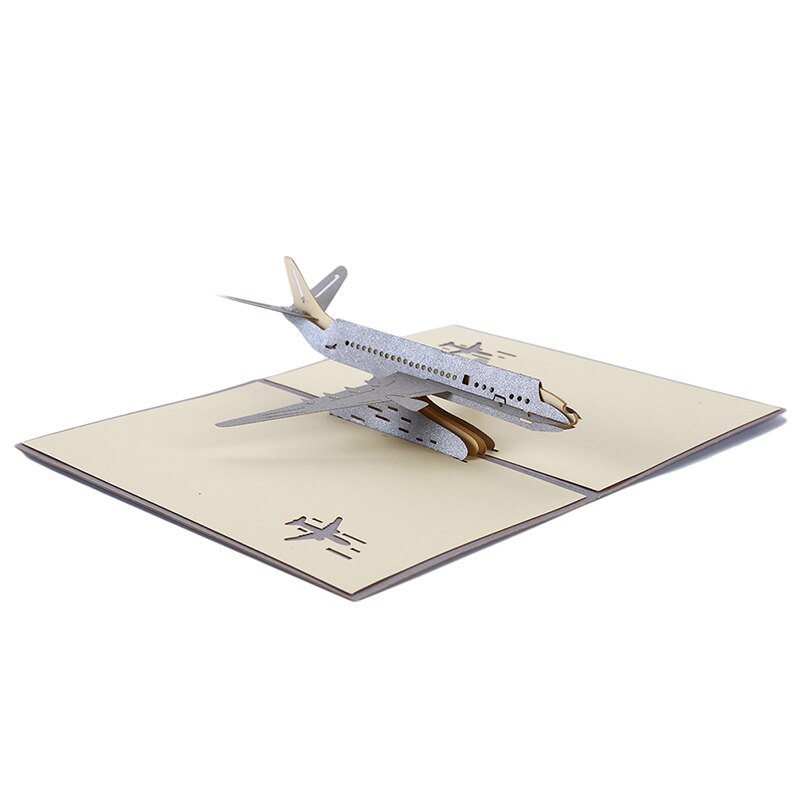 3d lykønskningskort indgravering papirskåret flymodel lykønskningskort hjem fest levering