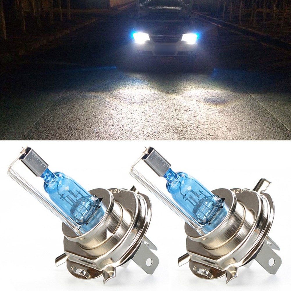 2 Stuks H4 Koplamp Super Helder 55W 12V Dubbele Dimlicht Lampen Wit Auto Koplampen Signaallamp Vervanging