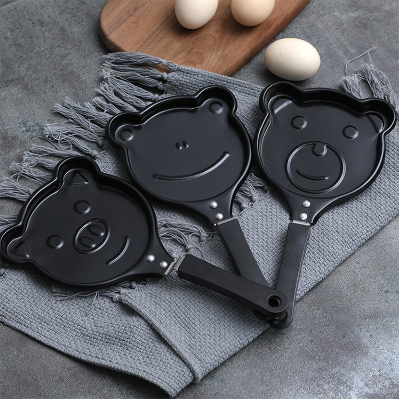 Creatieve Hart Kikker Beer Varken Non-stick Ei Pannenkoek Mini Fry Pan Zwart Blini Ontbijt Kookgerei Omelet pan Mold