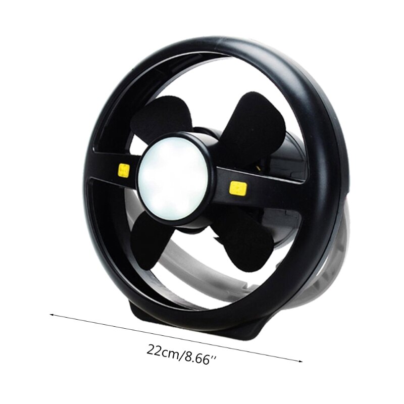 Camping-ventilator mit usb-aufladung, led-zeltlampe mit aufhängehaken