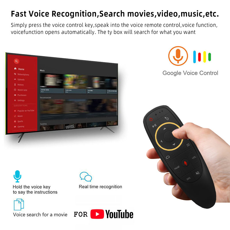 Remote Control G10 Voice universal 2.4G Wireless Air Mouse Microphone Gyroscope IR Learning for Android tv box H96 Max X96 mini