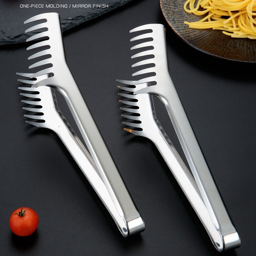Pinça de macarrão de aço inoxidável 9 familiar, pinças para macarrão, espaguete, pinças para alimentos, utensílios de cozinha de aço inoxidável, acessórios de cozinha