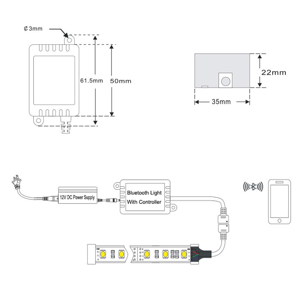 Led RGB Controller 24 Keys LED IR Bluetooth Controller 24 key RGB Controller For LED Strip SMD 5050/3528 LED Remote