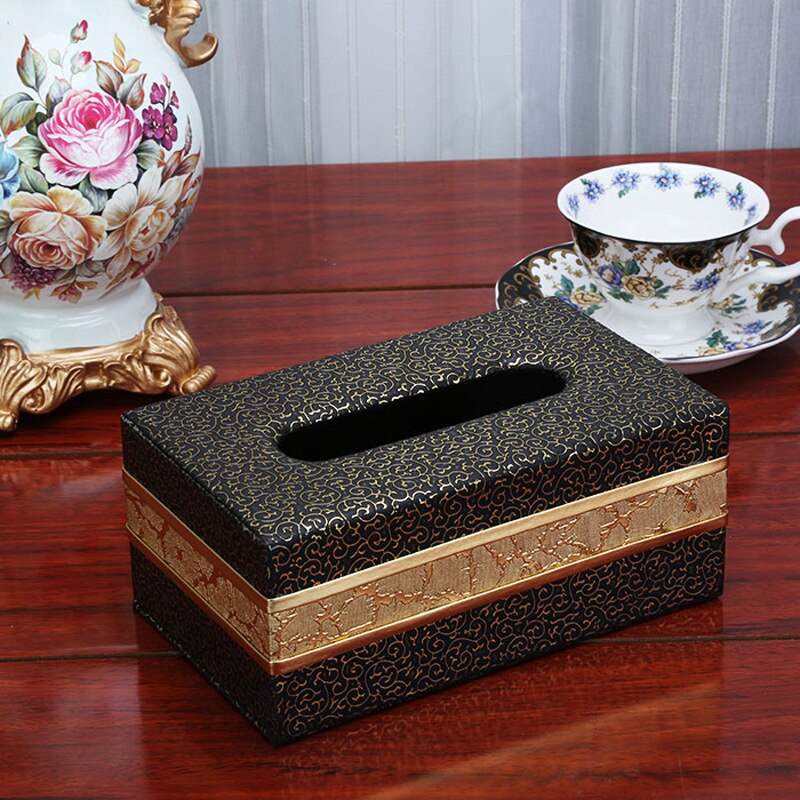 Leather Drawer Box European Style Household Tissue Box Towel Napkin Tissue Box Office Home Hotel Decorative Tissue Boxes