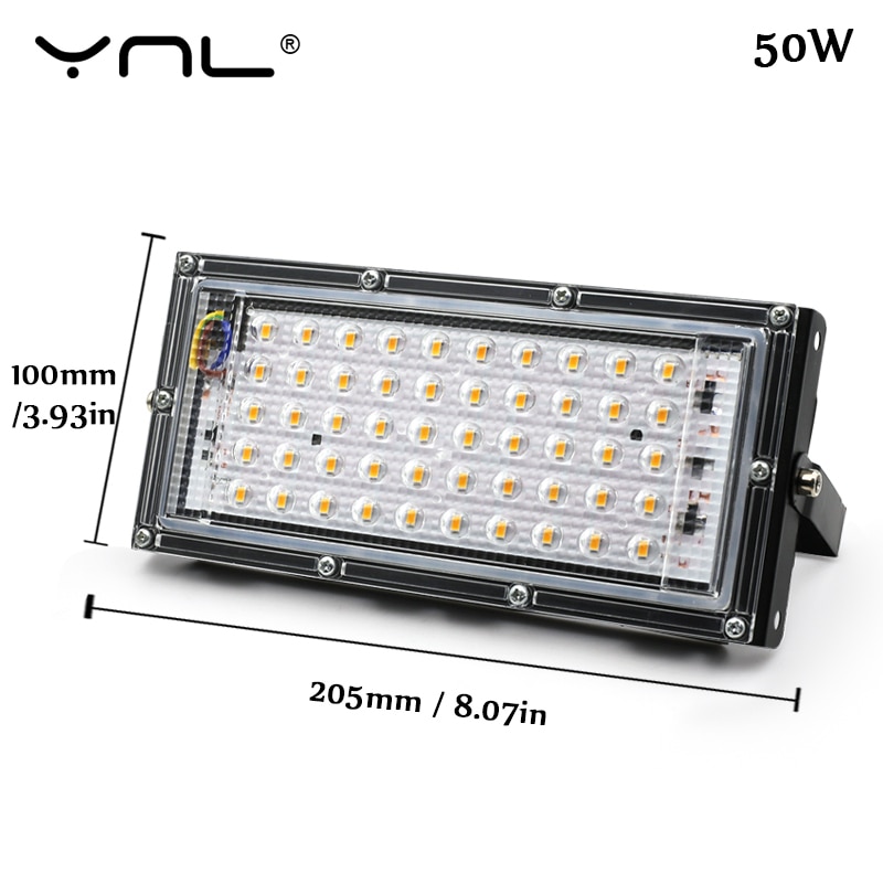 Foco LED impermeable para exteriores, 50W, IP65, 220V, 240V