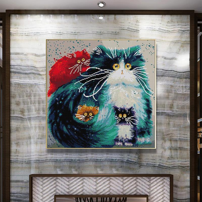 De Kat Stad Kruissteek Kit Cartoon 14ct 11ct Count... - Grandado