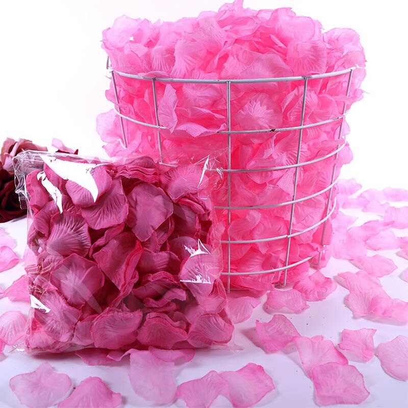 500Pcs/Lot 5*5cm Silk Rose Petals Gold Red 14 Colors Wedding Petale De Rose Mariage Romantic Artificial Rose Flower Petals: 4-Deep pink