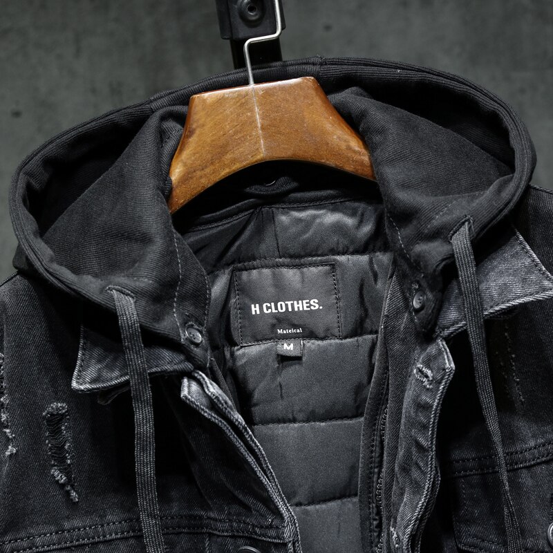 2022 Hooded Cotton Liner Denim Jakets Men Winter Denim Coats Jean Jackets Men Outwear Casual Denim Coats M-4XL