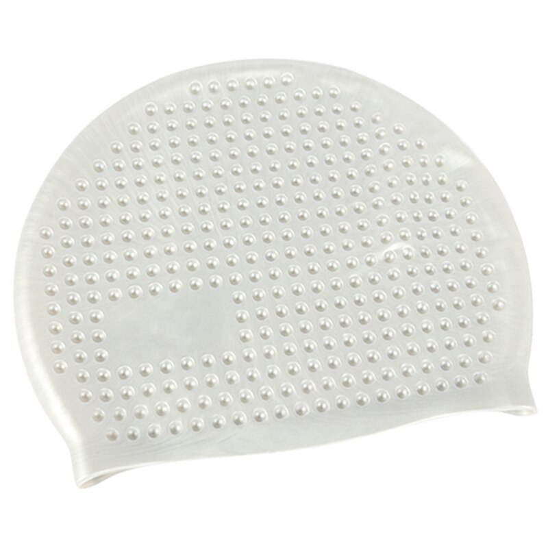 Large Swimming Cap Waterproof Silicone Swim Pool Bathing Caps Hat Long Hair Ear Protection Water Bubble Cap Women Men badmuts: Light Grey