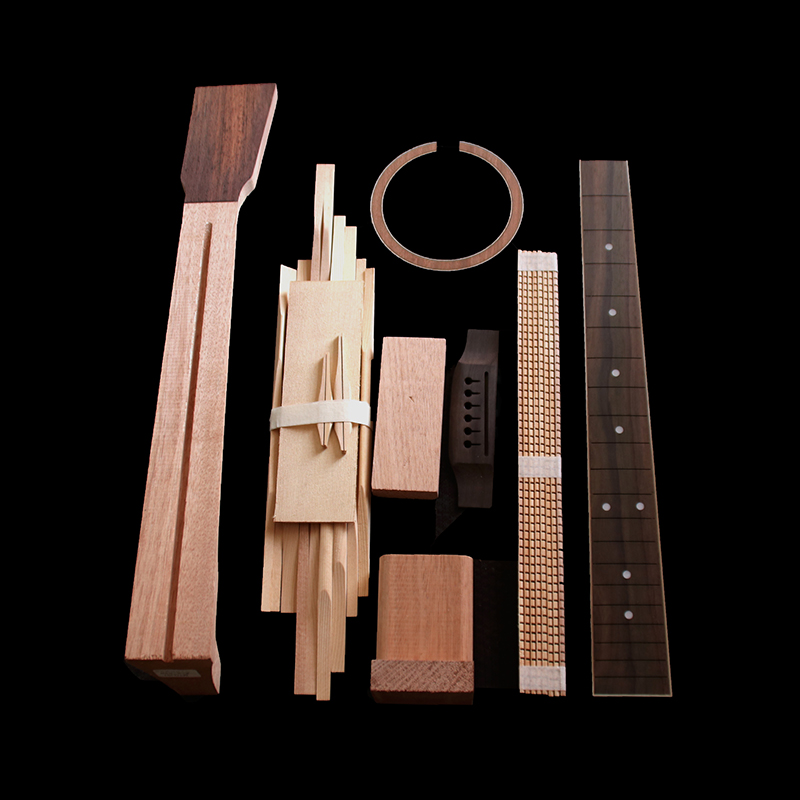 41i d akustisk gitar diy sett kryssfiner bakside+okoume hals+rosentre gripebrett+gran topp