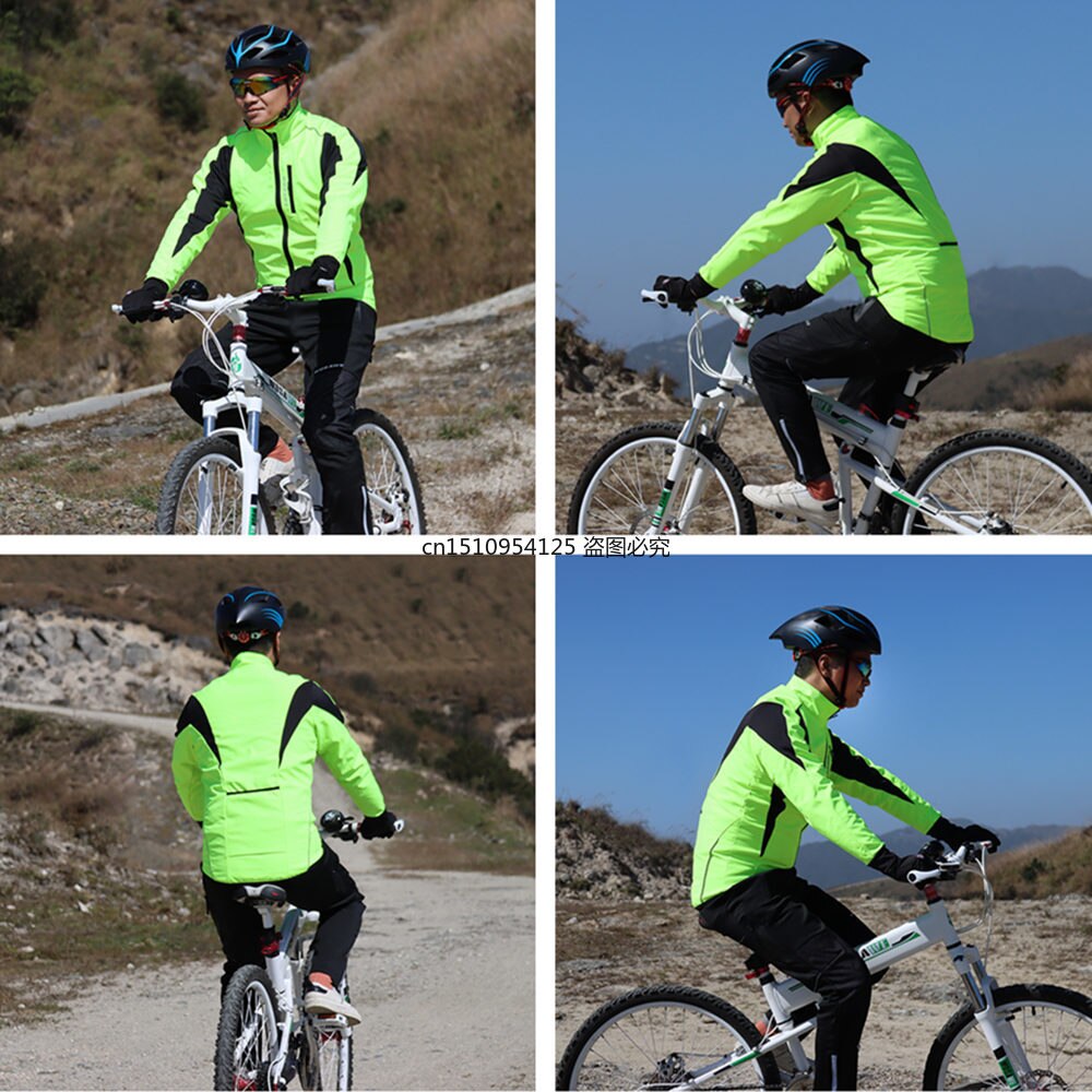 WOSAWE-Chaqueta cortavientos impermeable para hombre, chaqueta reflectante de lana térmica para ciclismo de montaña