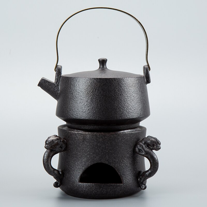 Zwart Aardewerk Japanse Water Ketel Fornuis Top Huishoudelijke Thermos Vintage Theepot Brouwen Wasserkocher Keukengerei AH50WK