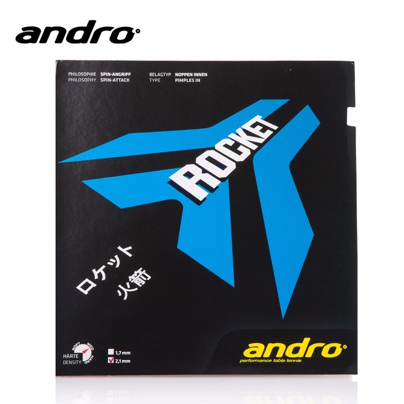 Andro rocket-puistjes in tafeltennisrubber, pingpongspons, tafeltennis