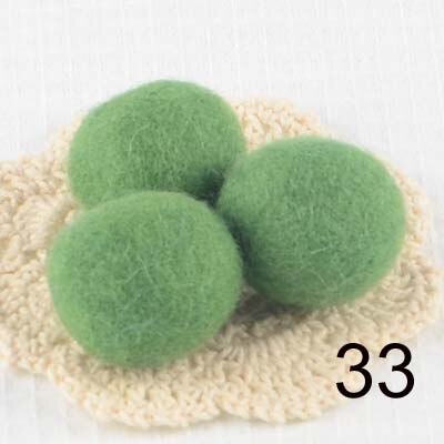 Boules de feutre 100% laine, 50 pièces/lot, 3cm, pompons colorés, matériel artisanal, boules de laine, décoration de salle de noël pour la maison: 33 grass green