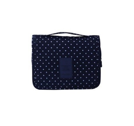 Imperméable à l'eau Portable Polyester voyage sac cosmétique Neceser sac de lavage suspendu neutre maquillage sac organisateur salle de bain sac de lavage: Blue Spots