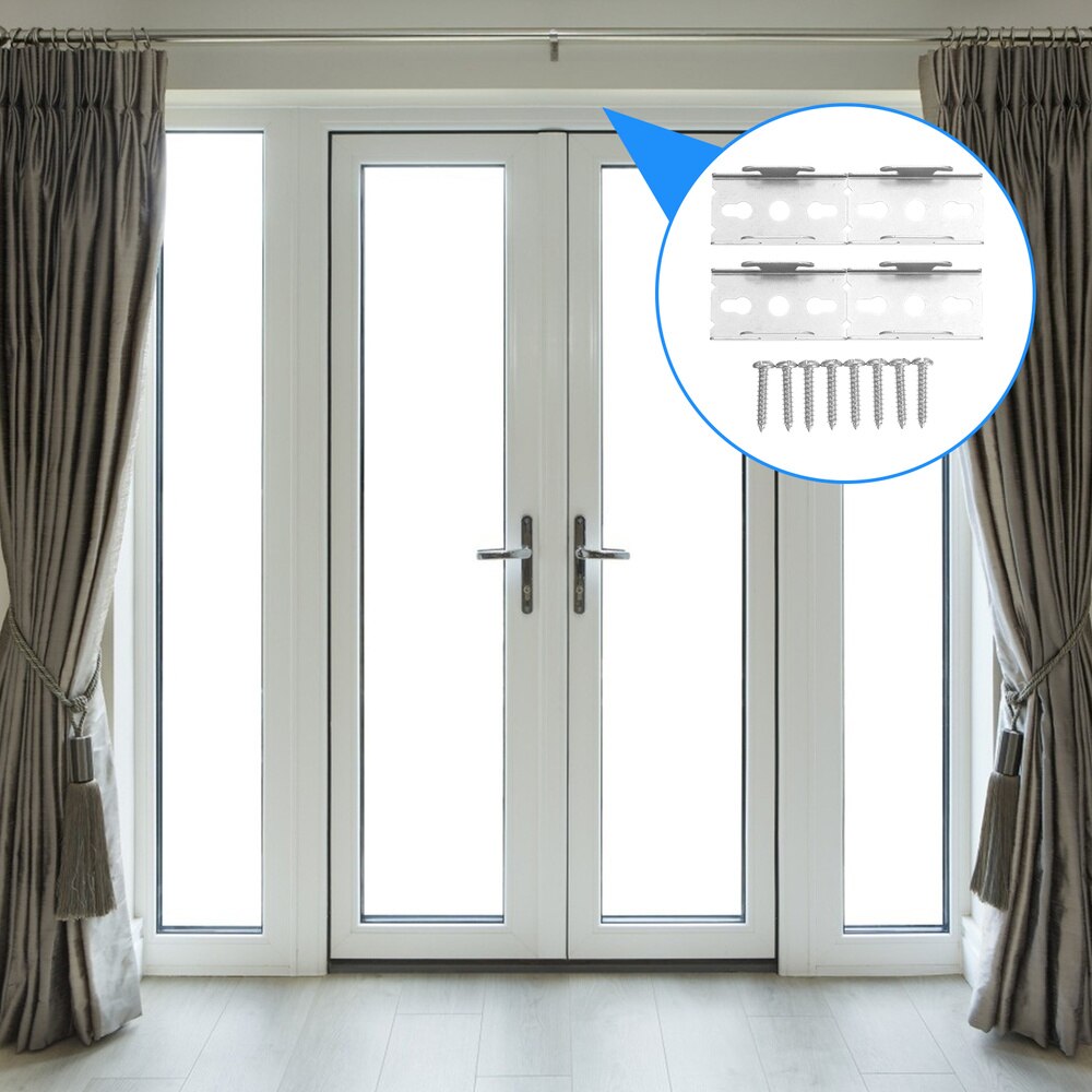 2 sets Iron Curtain Rod Brackets Vintage Window Double Curtain Rod Brackets