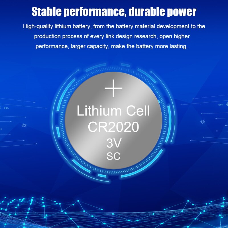 2PCS/LOT CR2020 Button Battery 3V lithium battery is suitable for remote control / electronic meter and so on