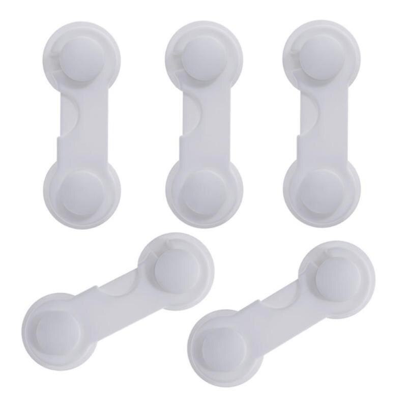 10Pcs Kind Veiligheid Kabinet Lock Baby Proof Beveiliging Protector Lade Deur Kast Lock Plastic Bescherming Kids Veiligheid Deurslot: white 5pc