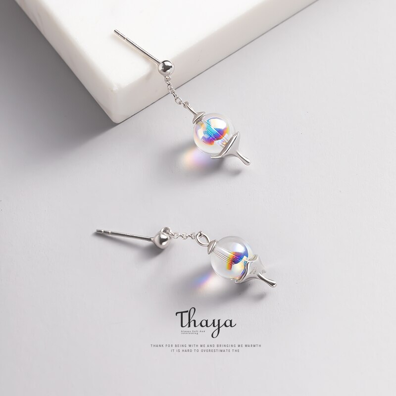 Thaya Regenbogen Blase Ohrringe Wasser Tropfen Ohrringe 925 Silber für Frauen Original