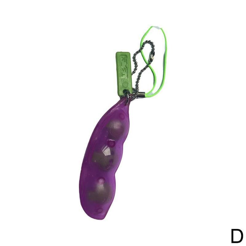 Linzen-erwtenkleur fidget toy antistress knijp edamame stressverlichtend speelgoed sleutelhanger openrits bonen emotie fidget sleutelhanger: D