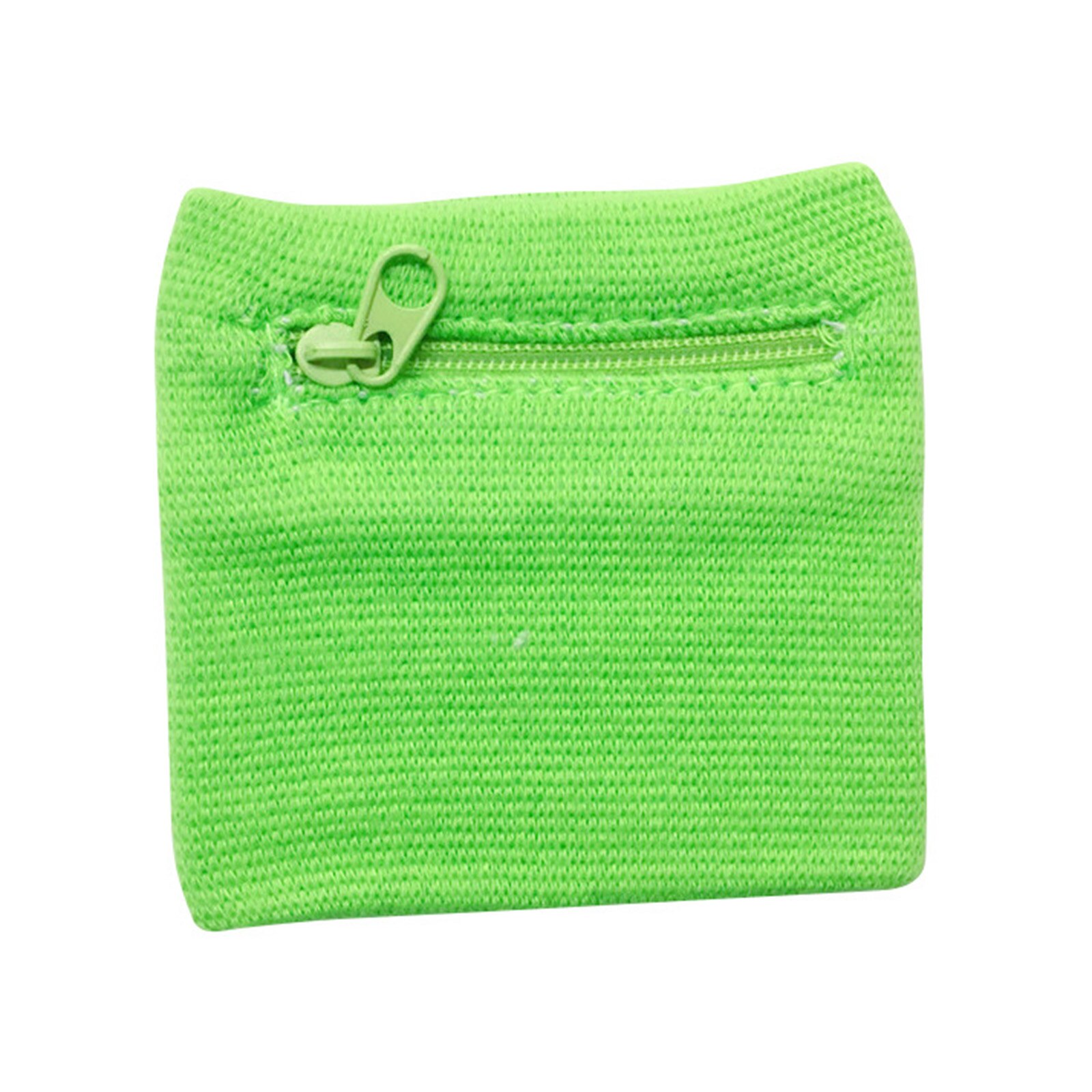 Dames heren portemonnees reis zweetband hardloop pols portemonnee sleutel sport polsband met ritsvak 8*8cm: Groente