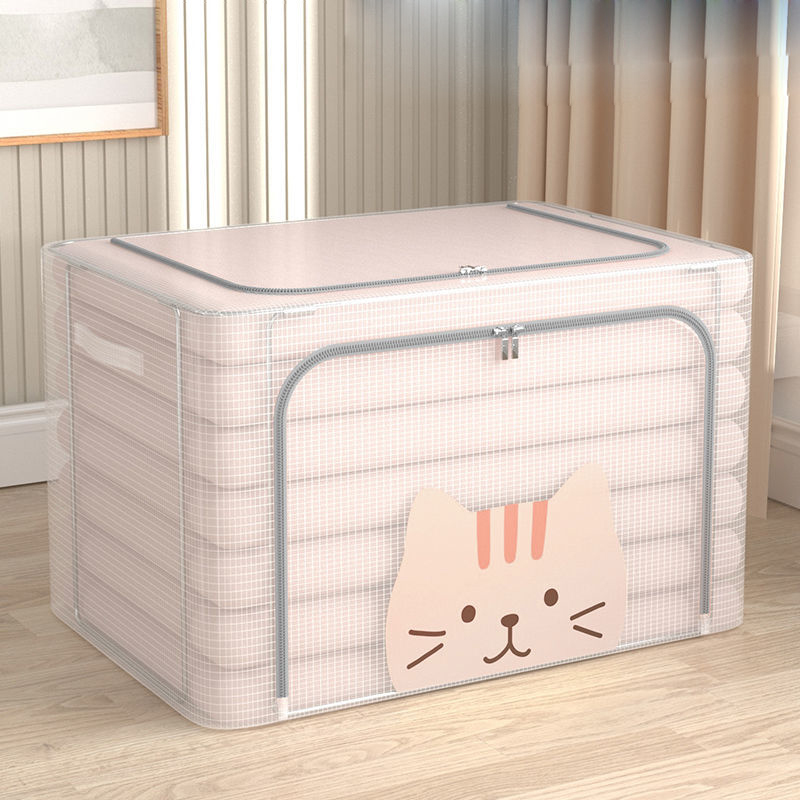 Folding Storage Box Clothing Underwear Quilt Toys Organizer Waterproof Fabric Modern Bin Box Househould Cabinet Bag: 66L 50X40X33CM / jumaohuilalian