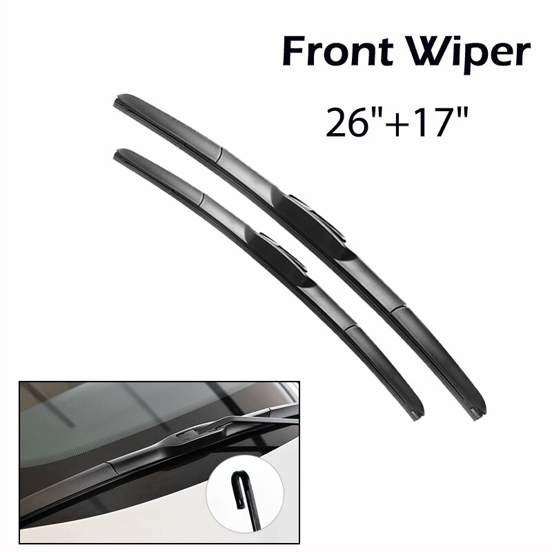 Wiper Front &amp; Rear Windscreen Wiper Blades Set For Nissan Qashqai J11 26"17"12"