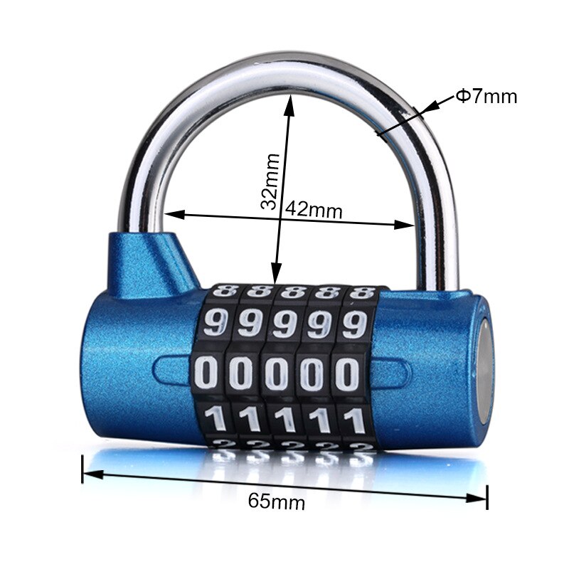 Candado de aleación de Zinc con 5 dígitos, combinación de números, contraseña de viaje, código de seguridad, 5 colores