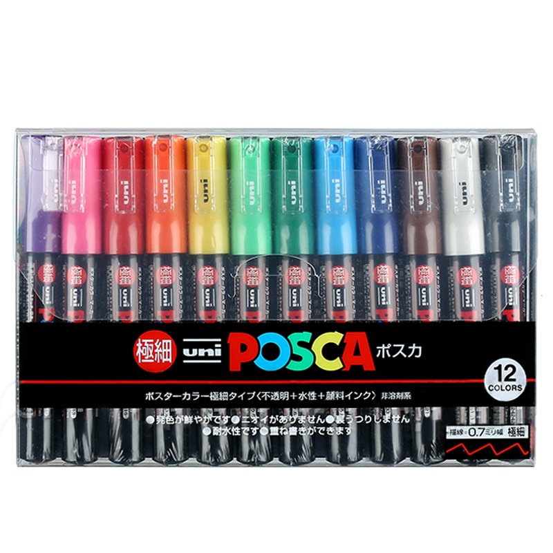 Mitsubishi Uni Posca Reclame Pen Pc-1m Uni Posca Reclame Pen Pc-1m Kantoor Kalibratie Pen 12 Kleur Set Aquarel Pen