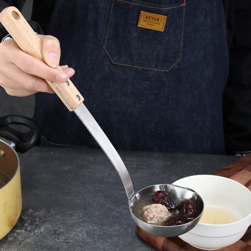 Stainless Steel Scoop Soup Oil Separator Grease Filter Spoon Cooking Colander Tools Kitchen Accessories