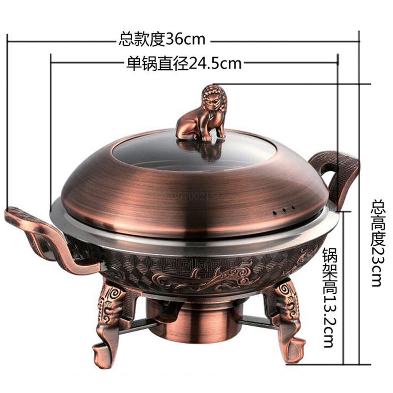 1.5L Verdikte Rvs Alcohol Pot Chinese Stijl Antieke Stoofpot Pot Komfoor Buffet Alcohol Kachel Mini Pot: Default Title