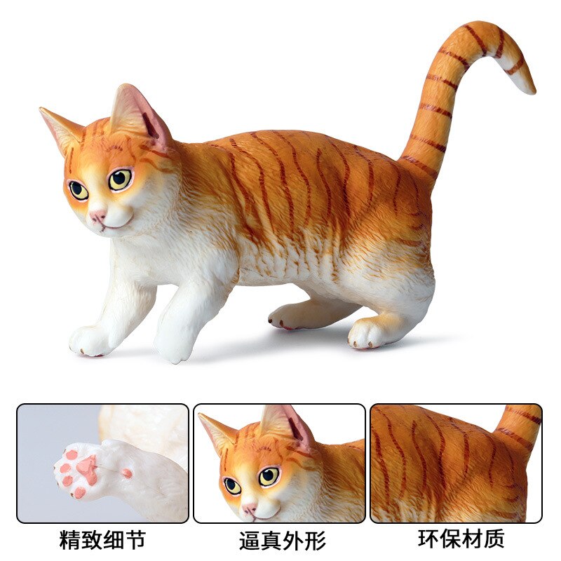 18*5.5*10CM Solid Simulation Wild Animal Cat Model Domestic Cat Large Persian Cat Pet Cat Model Toy