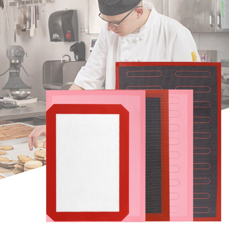 Multi-Size Non-stick Siliconen Bakken Mat Pad Glasvezel Rolling Deeg Mat Keuken Bakken Tools Oven Vel bakvormen Accessoires