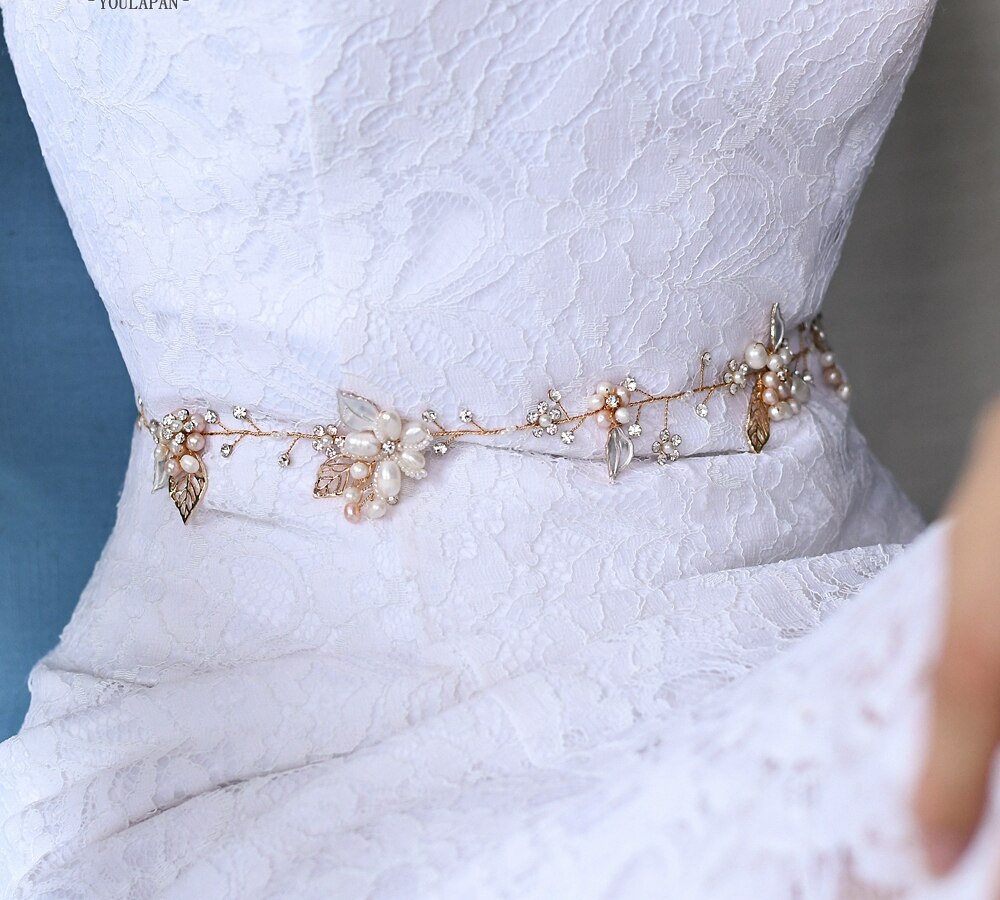 Topqueen  sh313 roséguld diamant klänning bälten brudbälte för kvinnor klänning bälte brudtärna bälten för klänningar bling bälte