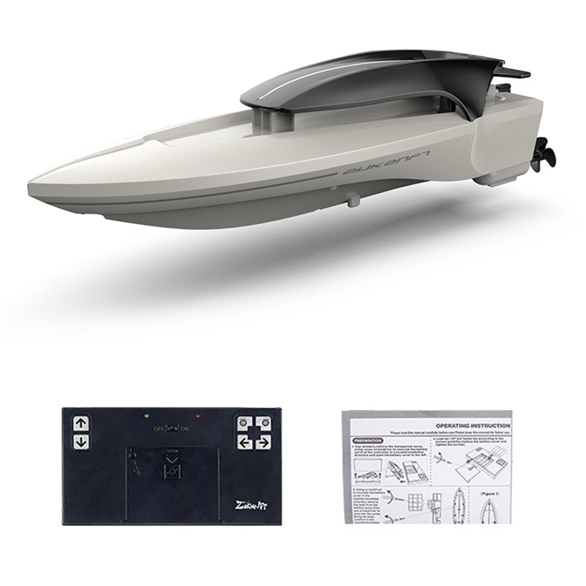 2.4g robåde sommer vandmodel fly legetøj fjernbetjening rc båd mini højhastigheds speedbåd dreng vandtæt med lys: Sølv