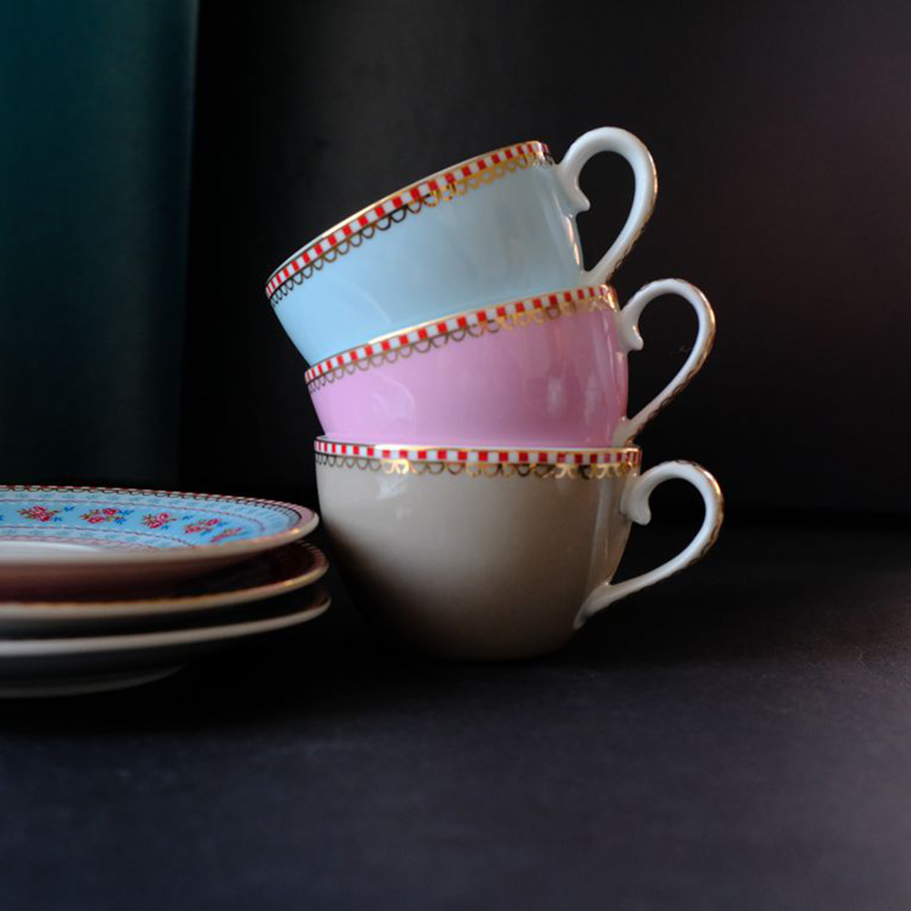 Taza de café de estilo real Golden Top Grade Bone China juego de tazas de té europeo y platillo té de la tarde buen BB95