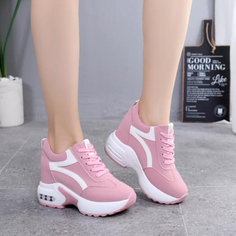 Merk dames lichtgewicht sneakers dames outdoor schoenen met verhoogde hoogte dames ademende comfortschoenen luchtkussen vetersluiting  w5