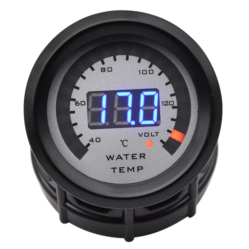 Auto 2 "52Mm Water Temperatuurmeter + Voltmeter 2 In 1 Led Rook Gezicht Water Temp Meter Met sensor Auto Volt Meter Gauge 12V