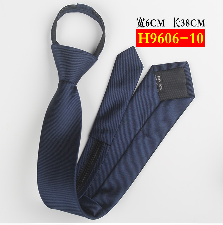 Versione coreana corta cravatta da ragazzo giapponese in stile accademia cravatta in poliestere con cerniera annodata da 6cm cravatta da uomo con cravatta a freccia: H9606-10