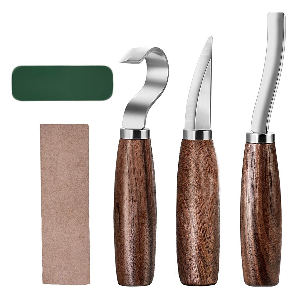 5Pcs/Set Stainless Steel Woodcarving Cutter Woodwork Spoon Carving Tools Kit XH8Z