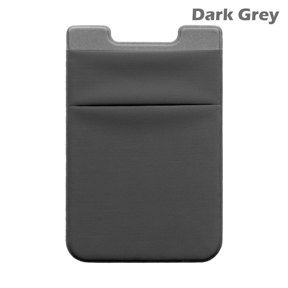 Adhesive Sticker Phone Pocket Cell Phone Stick On Card Wallet Stretchy Credit Cards ID Card Holder Pouch Sleeve: dark grey