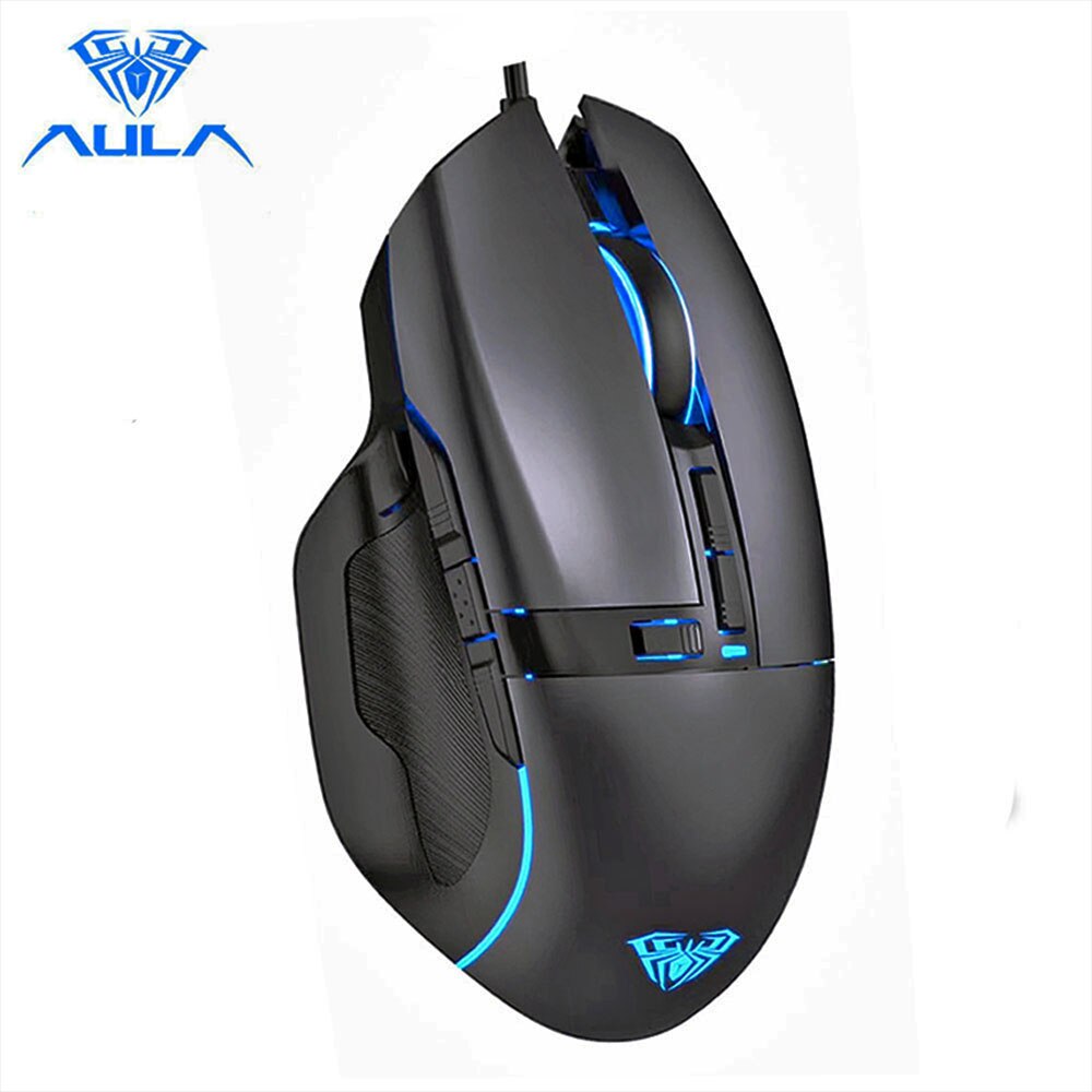 AULA F808 Mouse da gioco cablato Gamer ali laterali programmazione Macro 10 pulsanti Mouse da gioco USB da 4200 DPI per PC Desktop