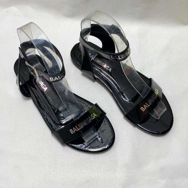 Dames zomer strand sandalen platte schoenen pu plus size een band open teen candy sandalen mujer sapato feminino: Zwart / 41