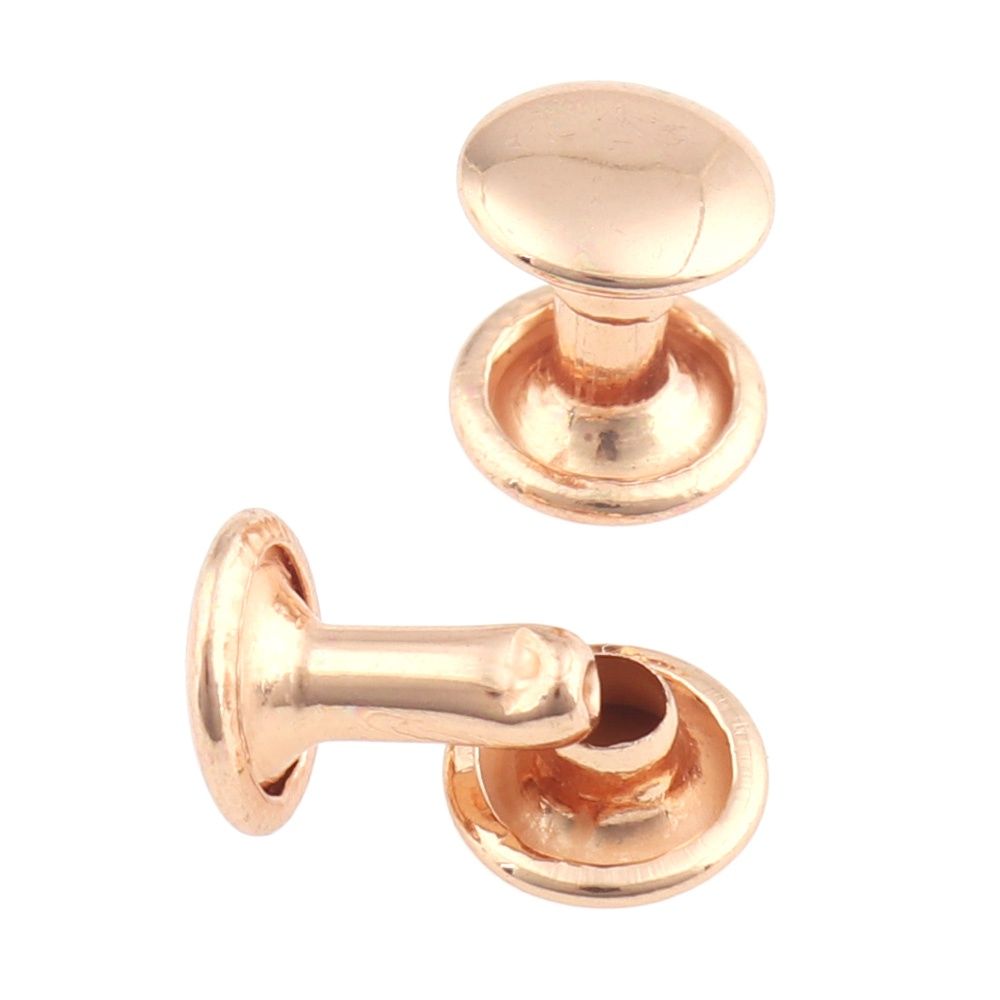 200Sets Rose Gold Double Cap Klinknagels 8Mm Studs Ronde Klinknagel Voor Leer Craft Tas Riem Kledingstukken Hoed Schoenen huisdier Kraag Decor