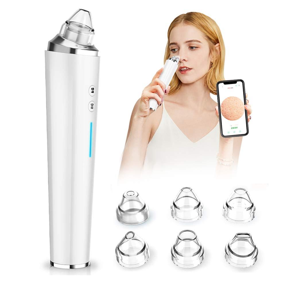 Blackhead Remover Vacuum WiFi Visual Facial Pimple Sucker Removal Extractor Tool with 6 Replaceable Probes Acne Pore Suction: Default Title