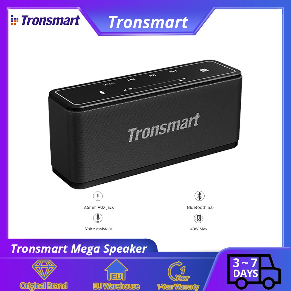 Tronsmart Element Mega Speaker Soundpulse Bluetooth 5.0 Audio Met Tot 40W Output, voice Assis 3D Digitale Geluid, Nfc, Microsd