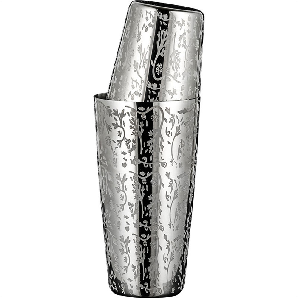 Unweighted Boston Cocktail Shaker Bar Shaker With Etched Pattern Bar Cocktail Shaker Tin Set - 800ml &amp; 500ml: Default Title