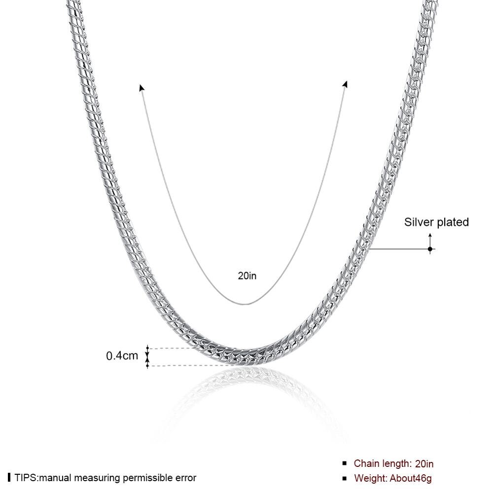 3mm 50cm -halskette aus silber, 925 schmuckstücke, halsketten für damen und herren, trendiger schmuck